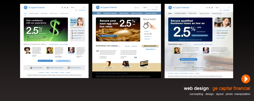 G.E. Capital financial web design