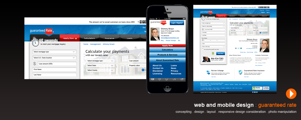 Guaranteed Rate web and mobile design